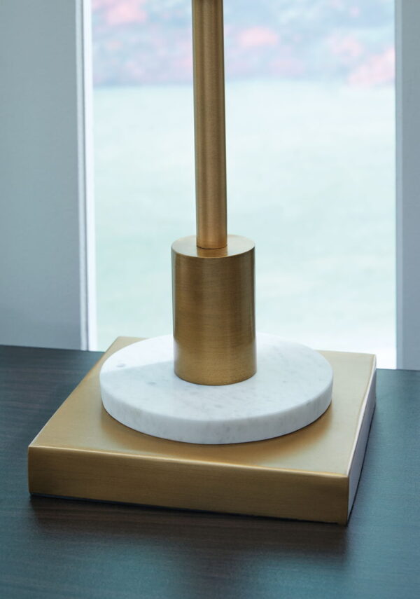Fritzburn - Gold Finish / White - Metal Table Lamp - Image 4