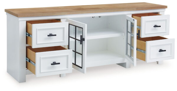 Ashbryn - White / Natural - Extra Large TV Stand - Image 2