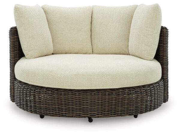 Kimora - Beige / Dark Brown - Swivel Lounge Chair With Cushion - Image 4