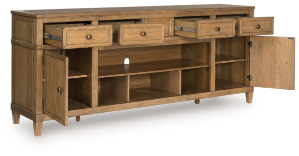 Sharlance - Light Brown - XL TV Stand With Fireplace Option - Image 4