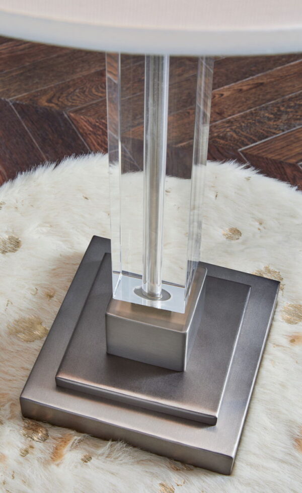 Deccalen - Clear / Silver Finish - Crystal Table Lamp - Image 3