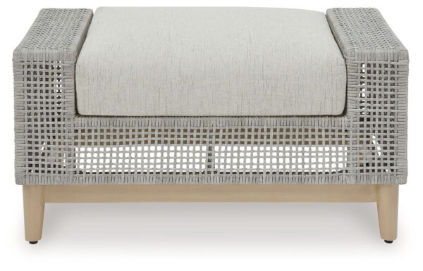 Seton Creek - Gray - Ottoman With Cushion - Image 3