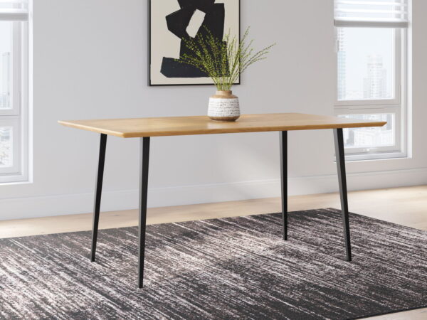 Gretlynn - Black / Natural - Rectangular Dining Room Table - Image 4