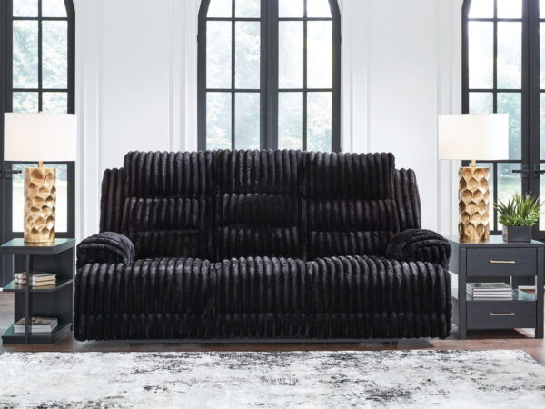 Rhine Falls - Onyx - Reclining Power Sofa With Drop Down Table - Image 3