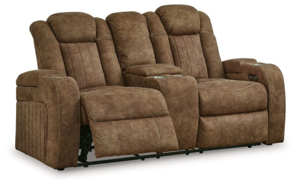Wolfridge - Brindle - Power Reclining Loveseat With Console /Adj Hdrst - Image 3