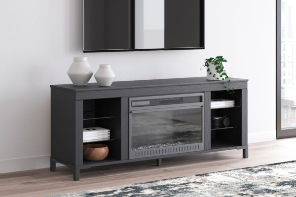 Cayberry - Black - TV Stand With Fireplace - Image 2