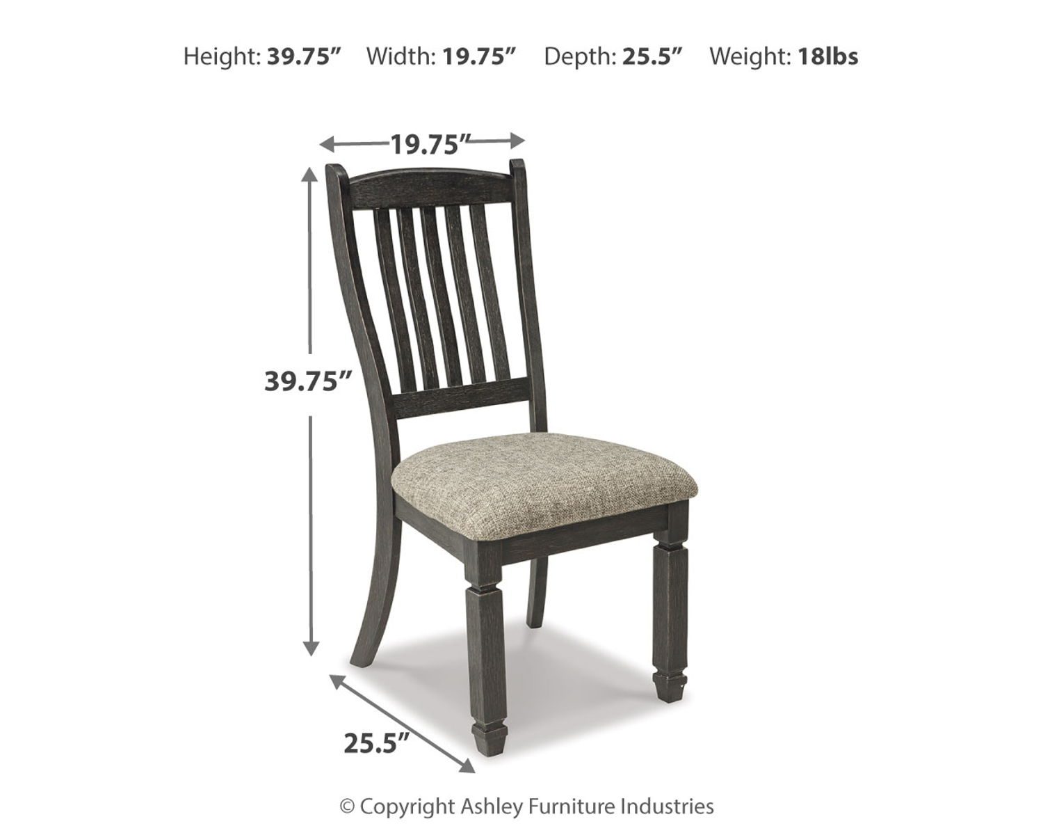 Tyler Creek - Black / Grayish Brown - Dining UPH Side Chair (Set of 2) - Slatback - Image 3