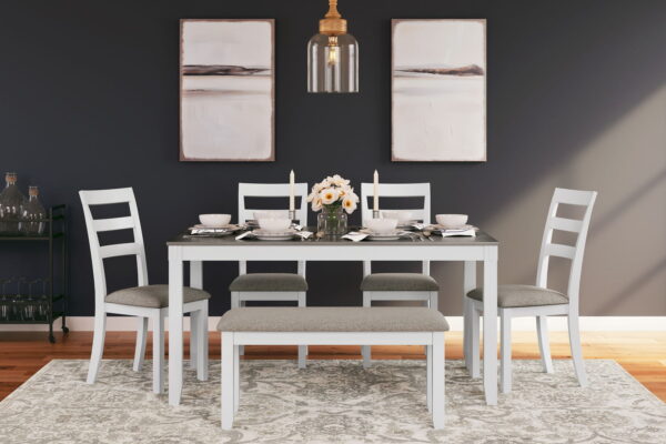 Stonehollow - White / Gray - Rectangular Drm Table Set (Set of 6) - Image 3