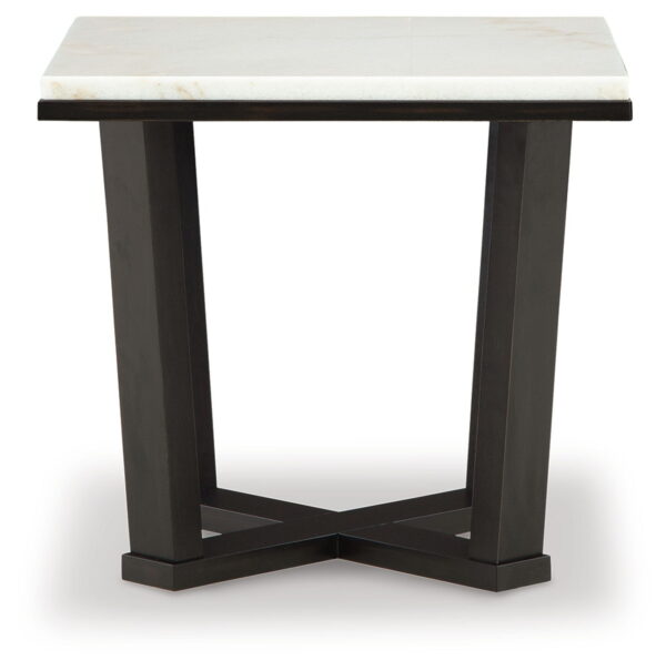 Fostead - White / Espresso - Square End Table - Image 4