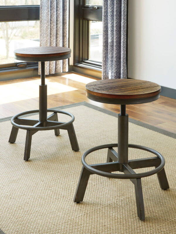 Torjin - Dark Brown - 3 Pc. - Long Counter Table, 2 Stools - Image 2