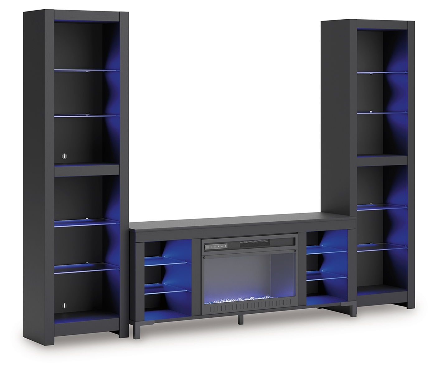 Cayberry - Black - 3-Piece Entertainment Center With Electric Fireplace - Image 4