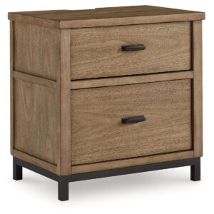 Tomtyn - Light Brown - Two Drawer Night Stand