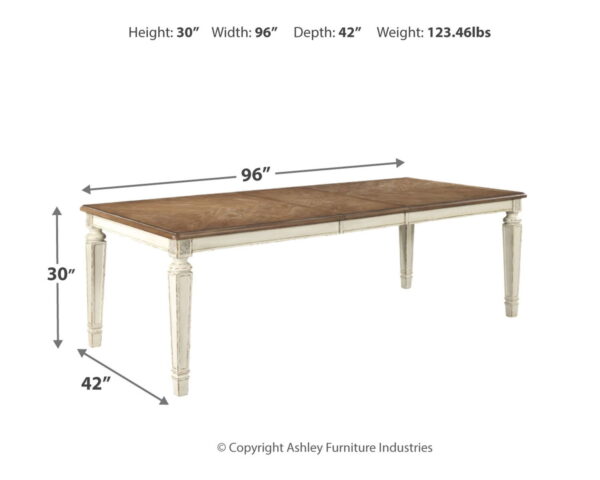 Realyn - Chipped White - Rectangular Dining Room Extension Table - Image 2