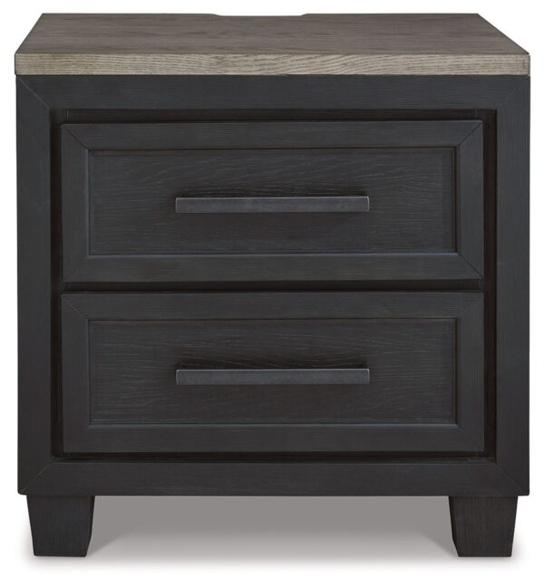 Foyland - Black / Brown - Two Drawer Night Stand - Image 4