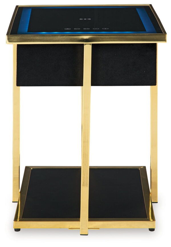 Rexwell - Black / Gold Finish - Accent Table With Speaker - Image 2