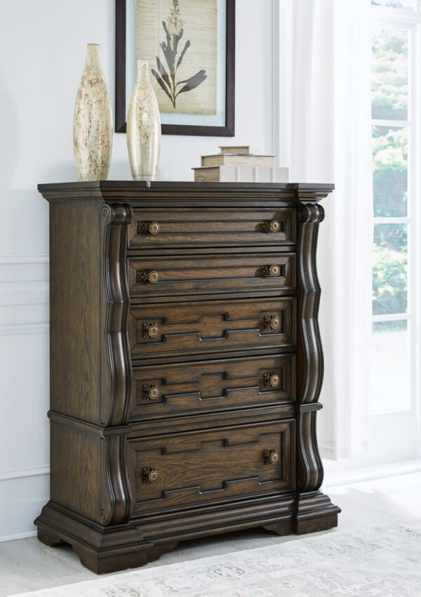 Maylee - Dark Brown - Five Drawer Chest - Image 4