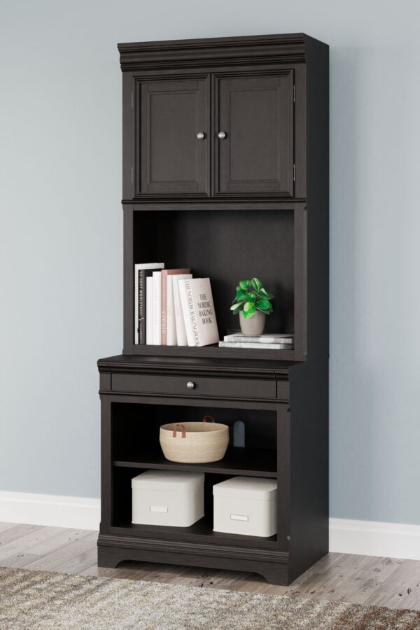Beckincreek - Black - Bookcase With Door Hutch - Image 2