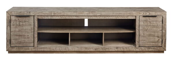 Krystanza - Weathered Gray - XL TV Stand w/Fireplace Option - Image 2