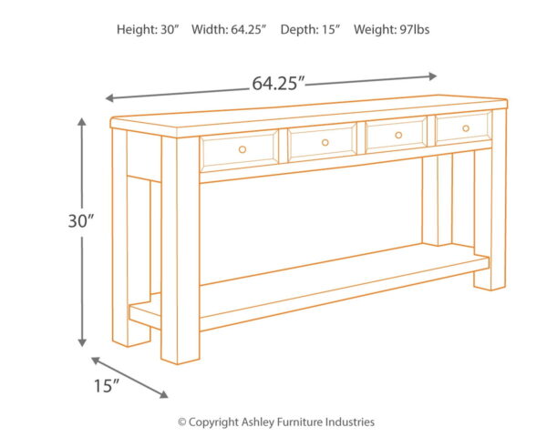 Gavelston - Black - Sofa Table - Image 3
