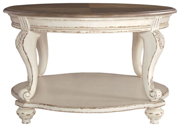 Realyn - White / Brown - Oval Cocktail Table - Image 4