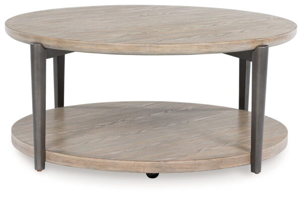 Dyonton - Light Grayish Brown - Round Cocktail Table - Image 2