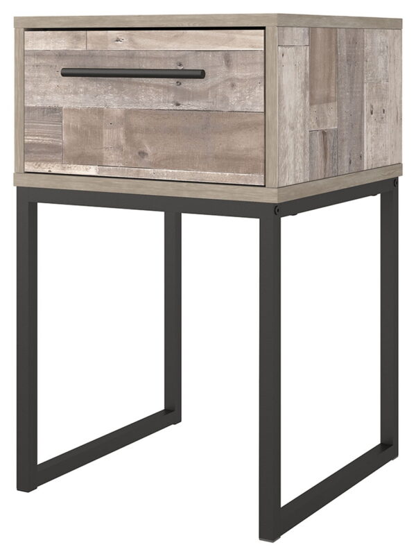 Neilsville - Whitewash - One Drawer Night Stand - Vinyl-Wrapped - Image 3