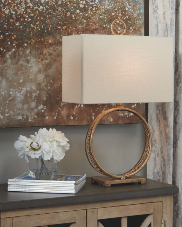 Mahala - Antique Gold Finish - Metal Table Lamp - Image 2