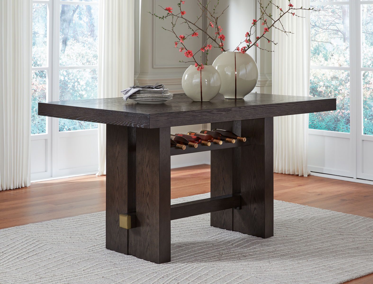 Burkhaus - Dark Brown - Rectangular Dining Room Counter Table - Image 2