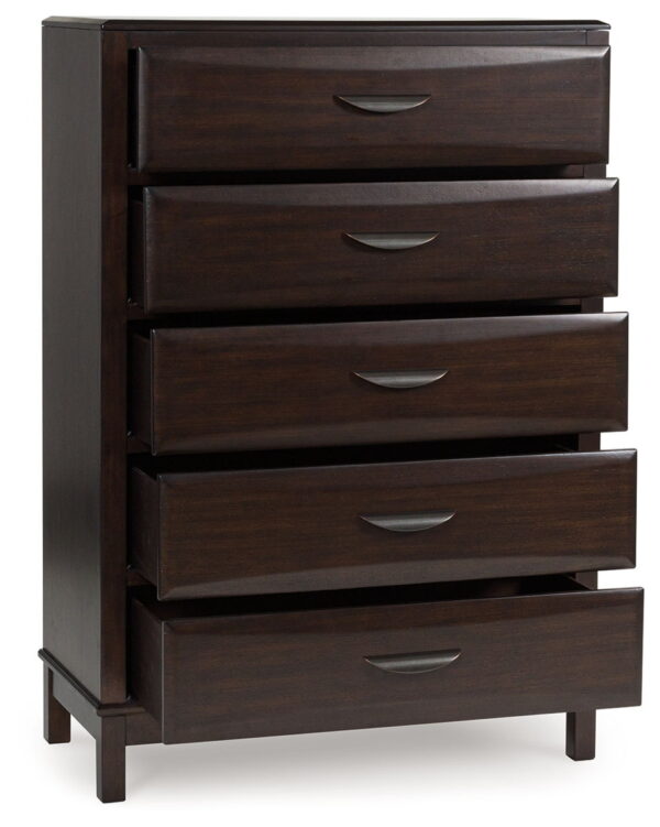Vanmore - Dark Brown - Five Drawer Chest - Image 4