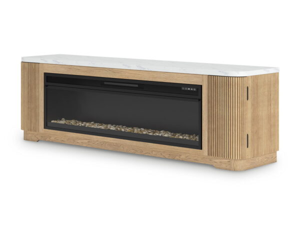 Camdill - Light Brown - 80" TV Stand With Electric Fireplace - Image 4