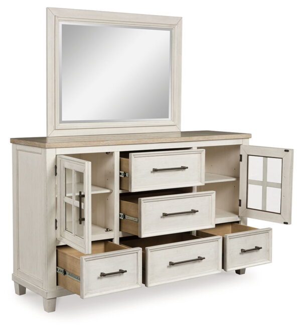 Shaybrock - Antique White / Brown - Dresser And Mirror - Image 2