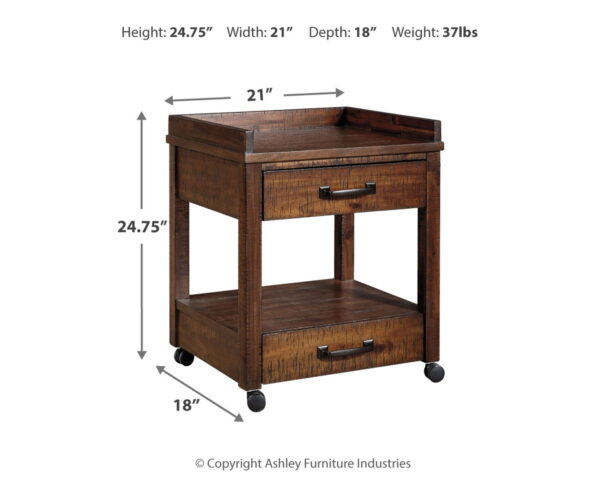 Baldridge - Rustic Brown - Printer Stand - Image 4