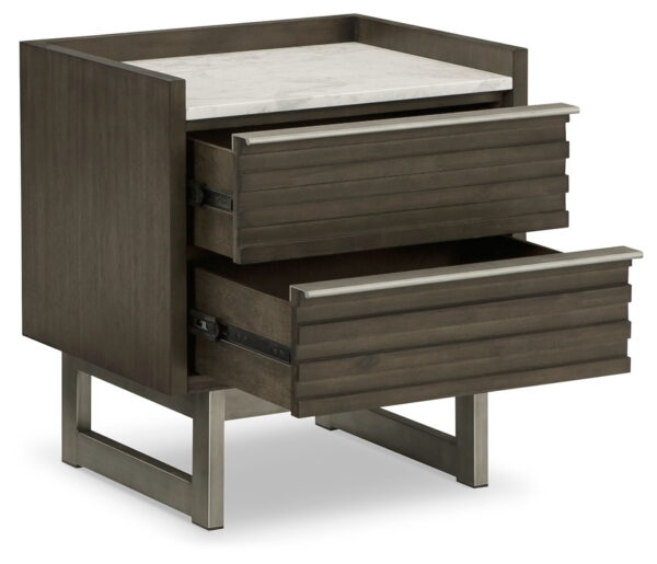 Arkenton - Grayish Brown / White - Two Drawer Night Stand - Image 3