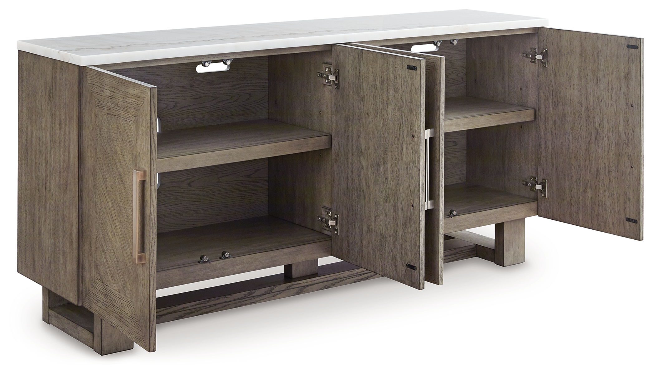 Loyaska - Grayish Brown / White - Extra Large TV Stand - Image 4