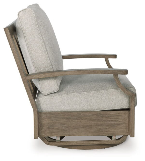 Rainier Ranch - Brown / Beige - Swivel Glider Chair With Cushion - Image 3