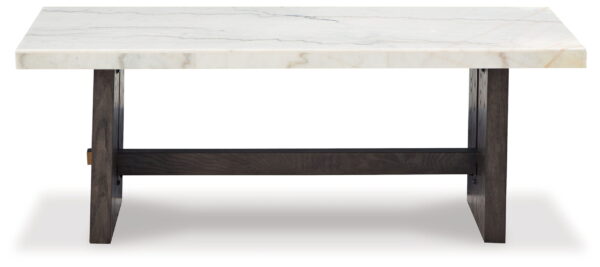Burkhaus - White / Dark Brown - Rectangular Cocktail Table - Image 4