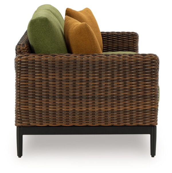 Horizon Hall - Brown / Green - Loveseat With Cushion - Image 3
