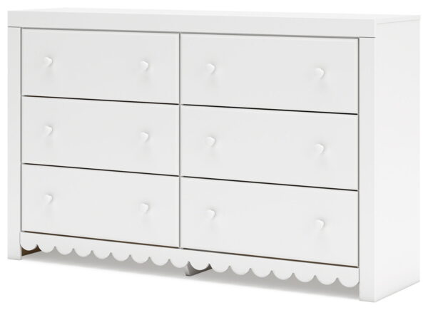 Mollviney - White - Six Drawer Dresser - Image 3