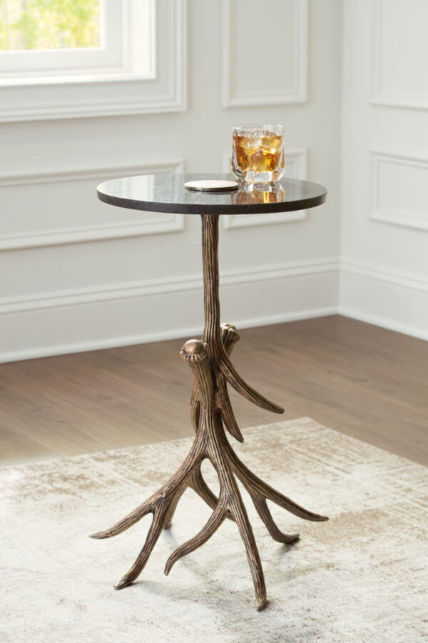 Lemkins - Black / Antique Gold Finish - Accent Table - Image 3