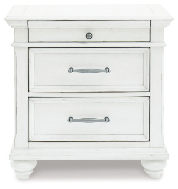 Kanwyn - Whitewash - Three Drawer Night Stand - Image 3