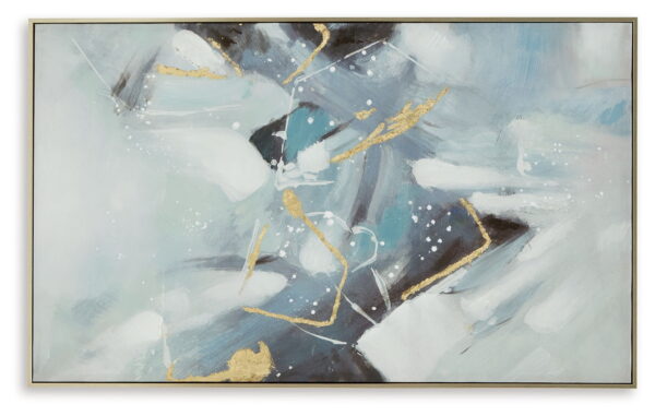 Cormette - Blue / White / Gold Finish - Wall Art - Image 3