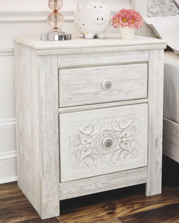 Paxberry - Whitewash - Two Drawer Night Stand - Image 4
