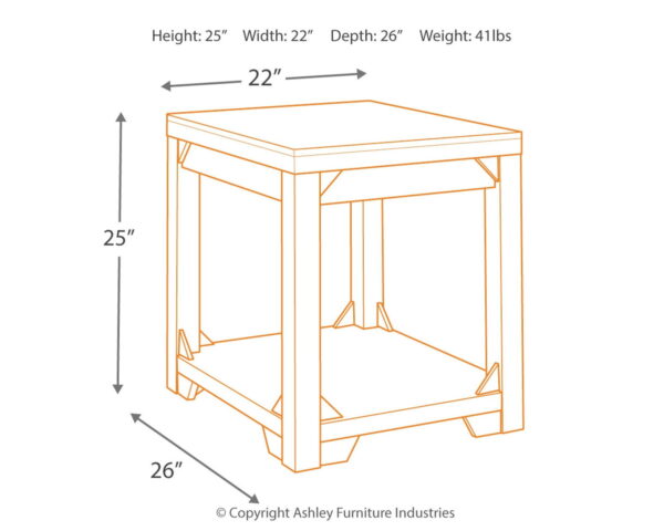 Fregine - Whitewash - Rectangular End Table - Image 2