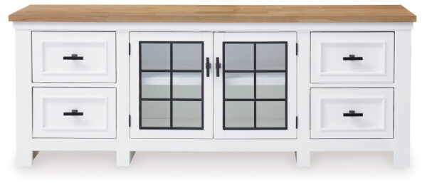 Ashbryn - White / Natural - Extra Large TV Stand - Image 3