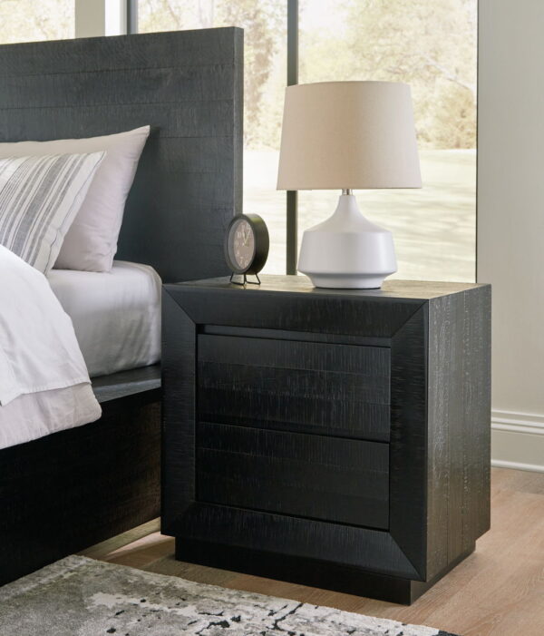 Londer - Black - Two Drawer Night Stand - Image 3