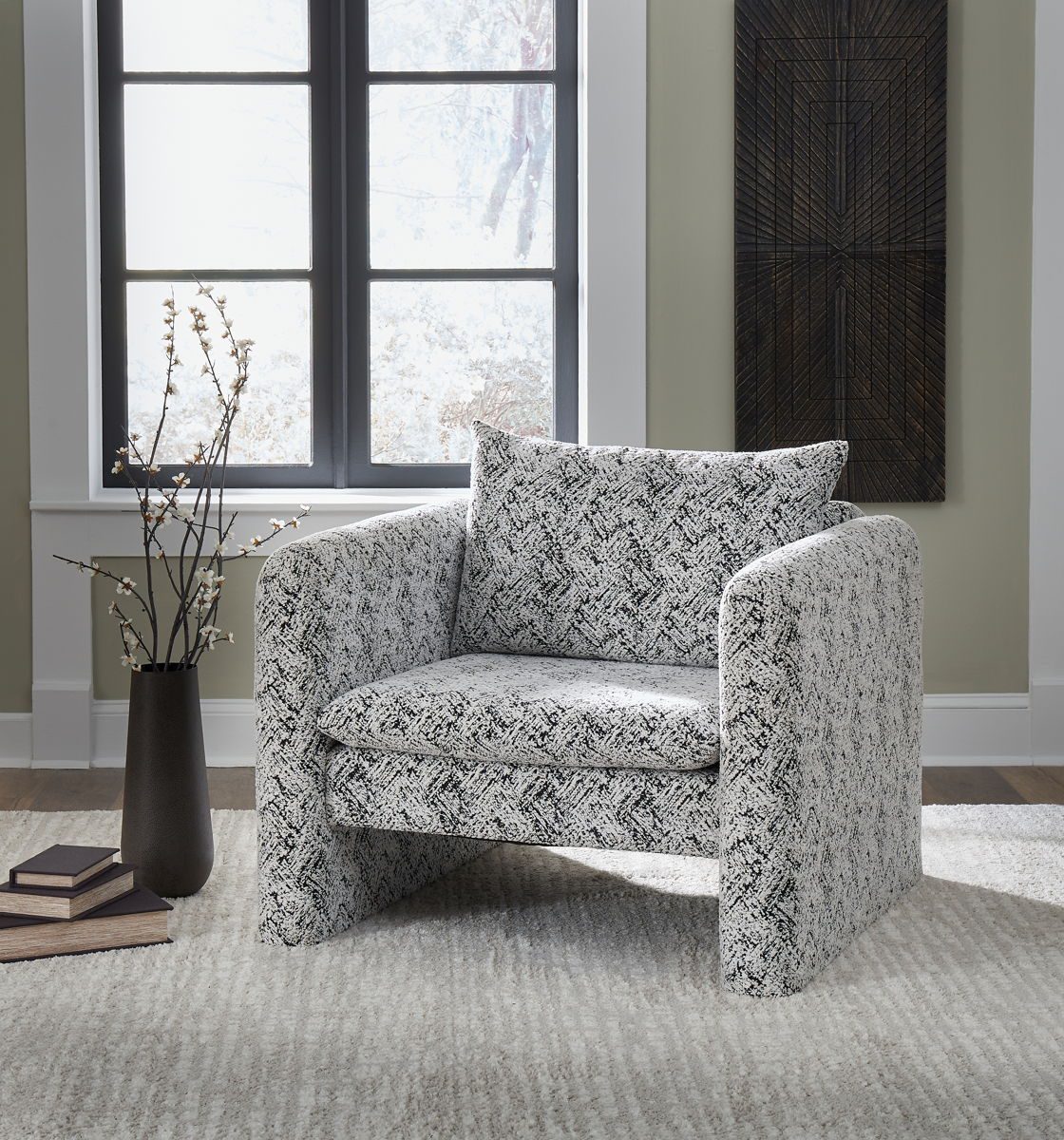 Kenbell - Black / White - Accent Chair - Image 2