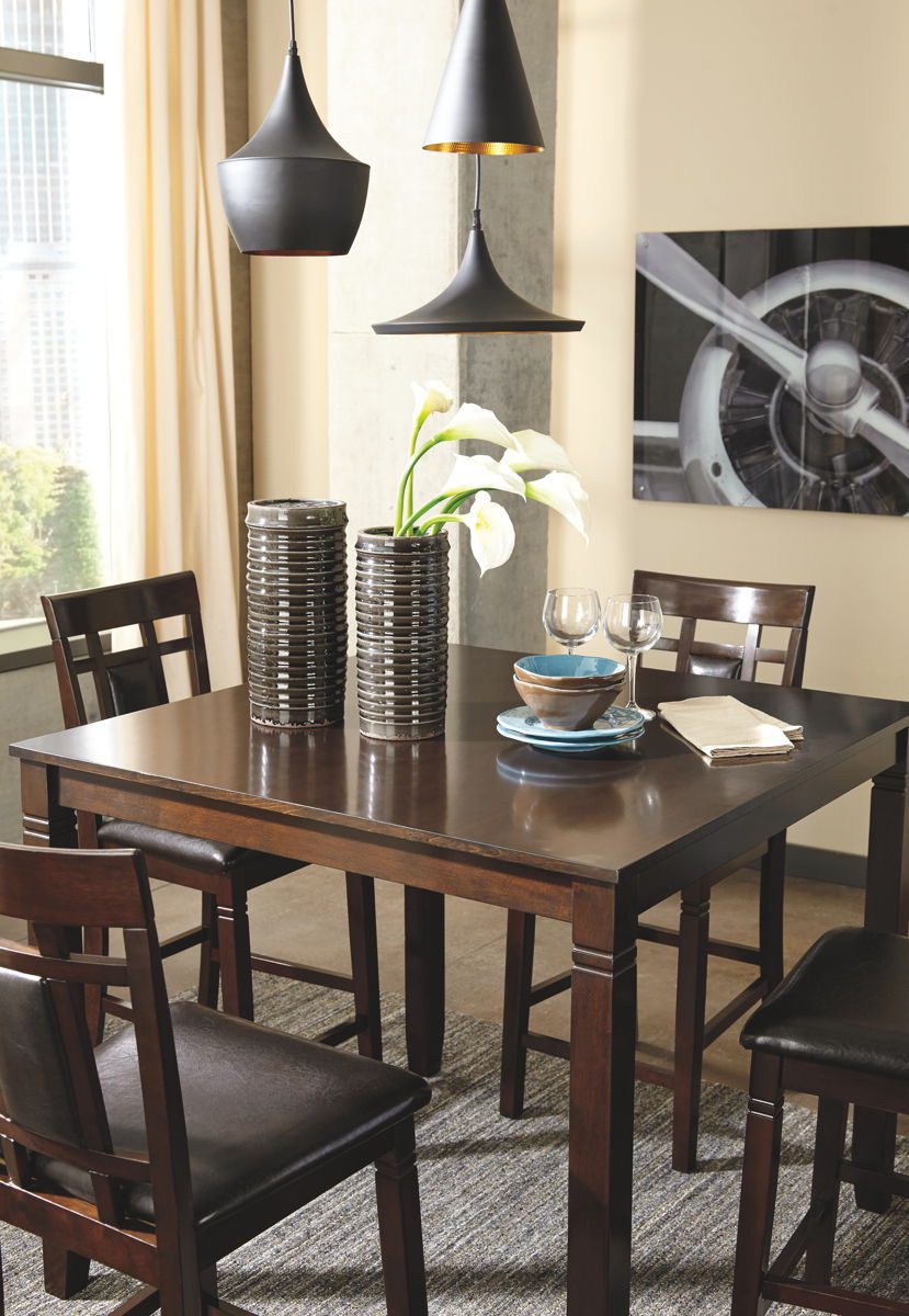 Bennox - Brown - DRM Counter Table Set (Set of 5) - Image 2