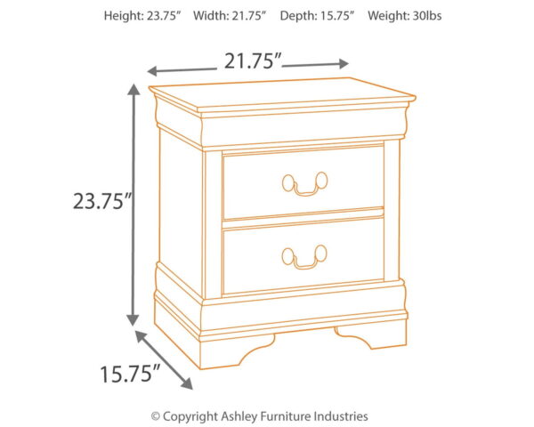 Alisdair - Reddish Brown - Two Drawer Night Stand - Image 2