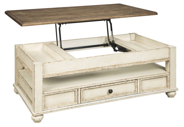 Realyn - White / Brown - Lift Top Cocktail Table - Image 3