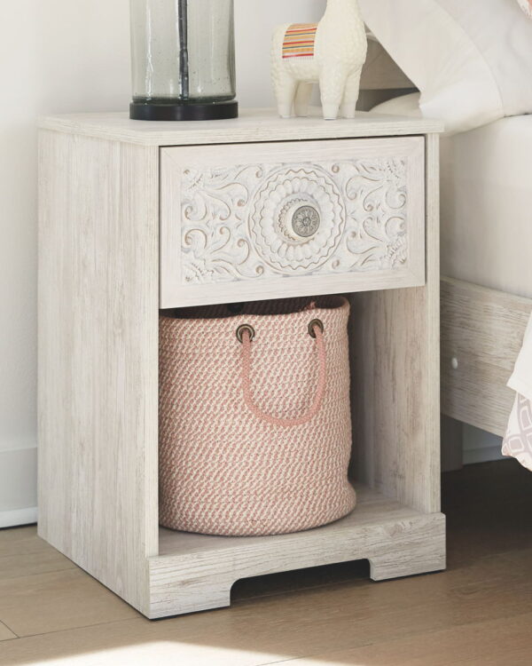 Paxberry - Whitewash - One Drawer Night Stand - Image 2
